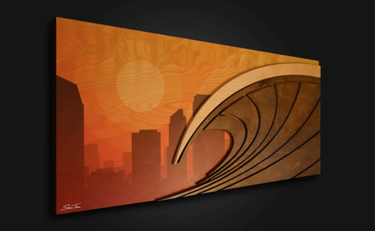 cityscape wall art, 3D Wave Sculpture