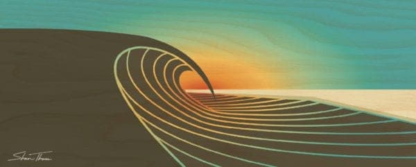 Print Wave Sculpture - Shaun Thomas - Wood wall art