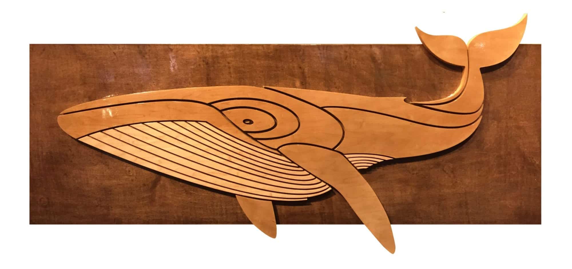 Custom Commission - Wooden Whale Sculpture by Shaun Thomas ocean gallery - wooden whale - Thomas Studios