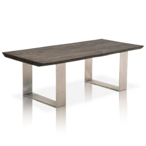 Coffee table - contemporary wood furniture - solid oak - brushed nickel