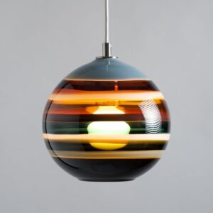 Hand blown glass pendant lights, Circular glass pendant light