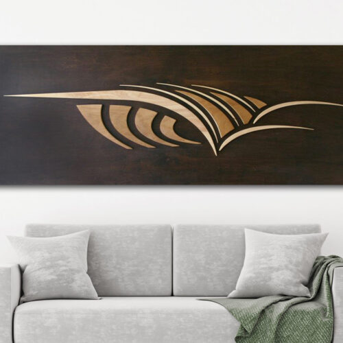 abstract wave art, vintage surf art