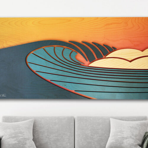 abstract hawaiian art, geometric wave art